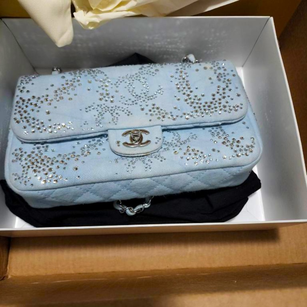 Crystal Chanel denim bag💎💎💎
